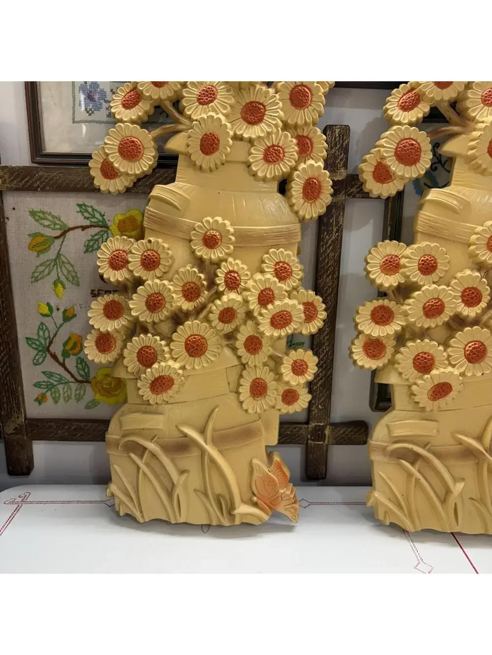 Floral 3d wall art vintage 70s